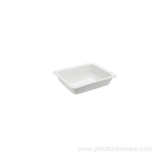 Rectangular Bright White Porcelain Food Pans